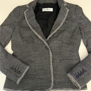 MaxMara Women's Black and White Virgin Wool Size 40 (fits Small) Made In Italy